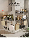 Aluminum Kitchen Rack Kitchen Shelf Toilet Storage No Drill Hanging Rack Bathroom Organizer Hang on the Wall Kitchen