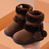 Kid Girls Snow Boots Winter Plush Boy Girl Cotton Shoe Warm Zipper Short Ankle Boot High Top Child Padded Boot Kid Shoe