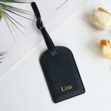 Customized Letters Smooth PU Leather Classic Ultra-Thin Travel Aviation Luggage Tag Signature Luggage Label