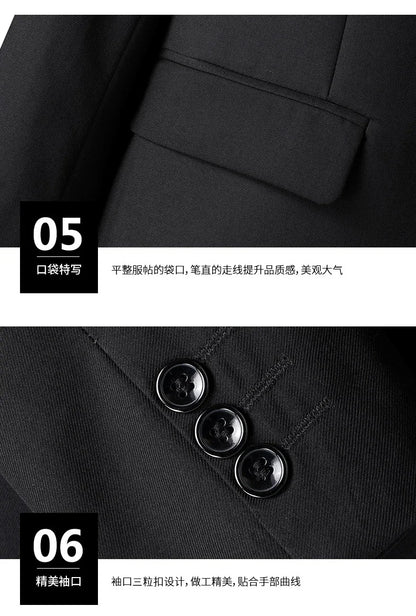 8XL Suit (Blazer+pants) Fashion Business Gentleman Italian Style Slim Solid Color Professional Suit Wedding Groom Best Man Suit
