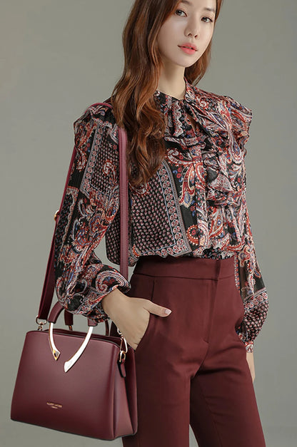 2026 New Style Crossbody Bag Medium Mom Bag Lychee Pattern Large Soft PU Zipper Closure Daily Use Fashionable Ladies Handbag Sac