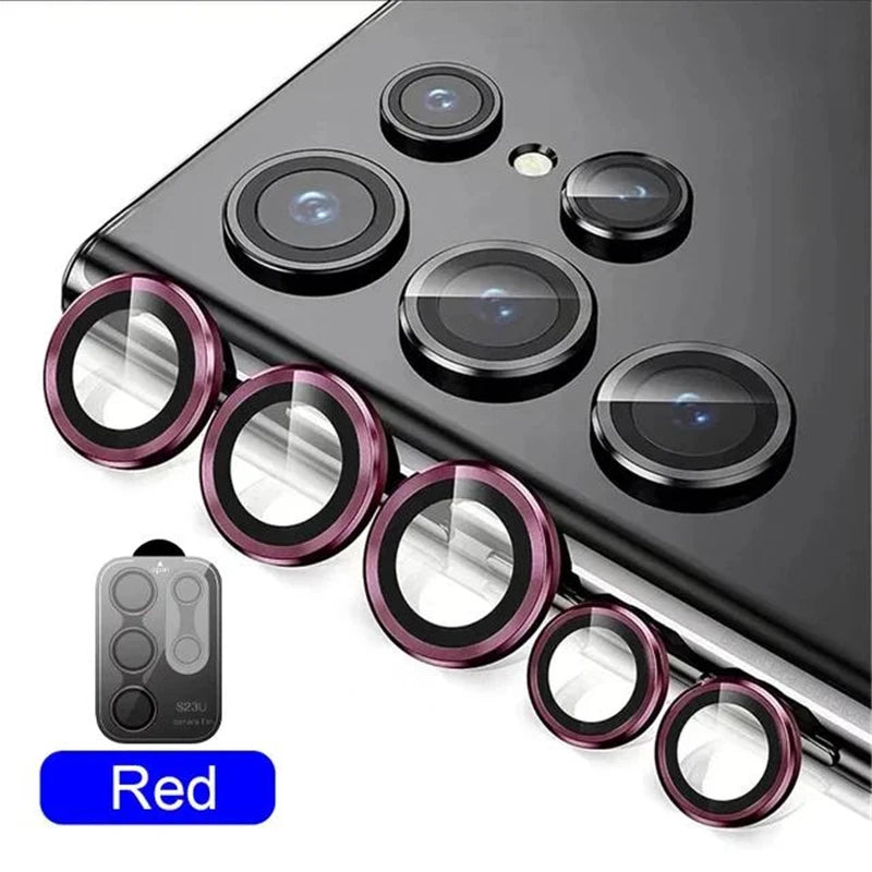 Metal Lens Ring Glass For Samsung Galaxy S24 S23 S22 Ultra Plus Z Flip Fold 6 Camera Protection Cover Tempered Glass Accessories