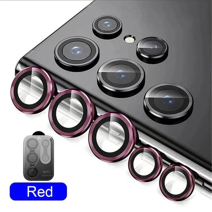 Metal Lens Ring Glass For Samsung Galaxy S24 S23 S22 Ultra Plus Z Flip Fold 6 Camera Protection Cover Tempered Glass Accessories