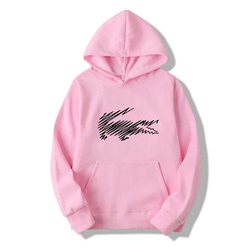 Men's and Women's Hoodie Sweatshirt Fashion Print Black Gray Pink Hooded Hip Hop Wool Hoodie Men's Brand Hoodie Street Clothing