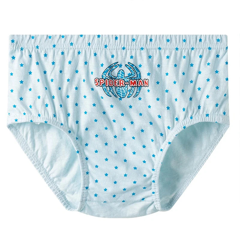 5-Piece Boy's Cotton Briefs Fashion Cool Spider-Man Print Pattern Children's Triangle Underwear Washable Breathable Boys Panties