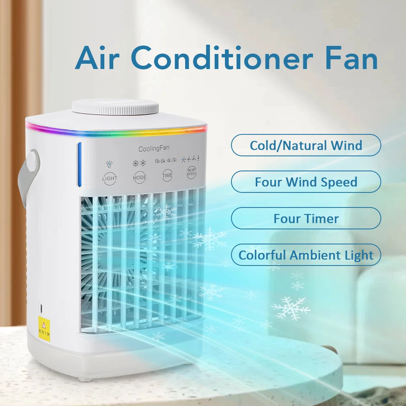 Popular mini air cooler USB air conditioning fan office desktop small water cooling fan spray humidification cooling fan