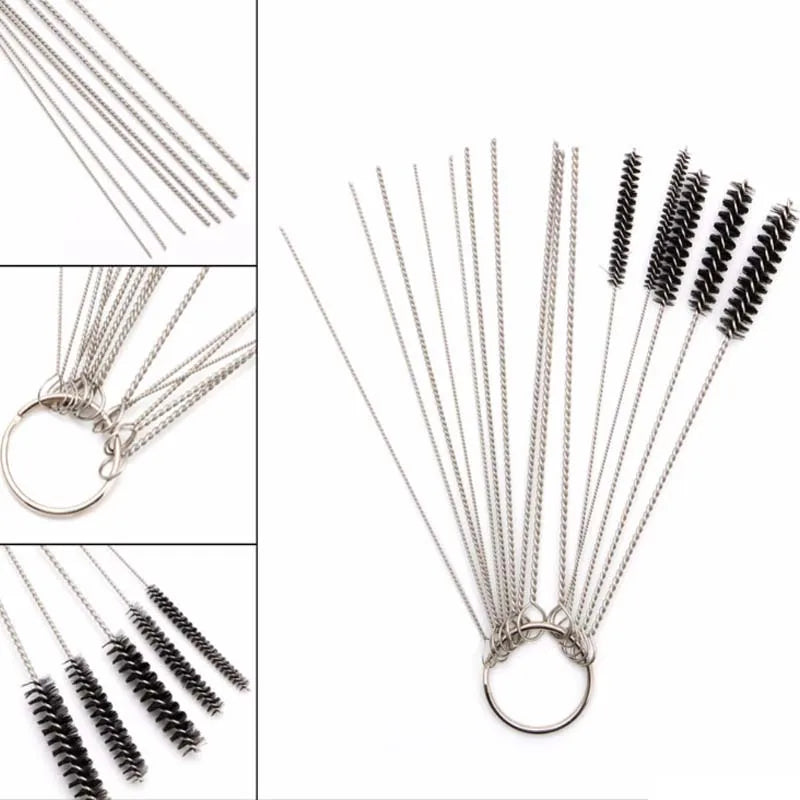 Carburetor Cleaning Tool Carbon Dirt Jet Remover Brushes Needles for Car Motorcycle Moped Scooter ATV Carb Jets Wire Cleaner Kits