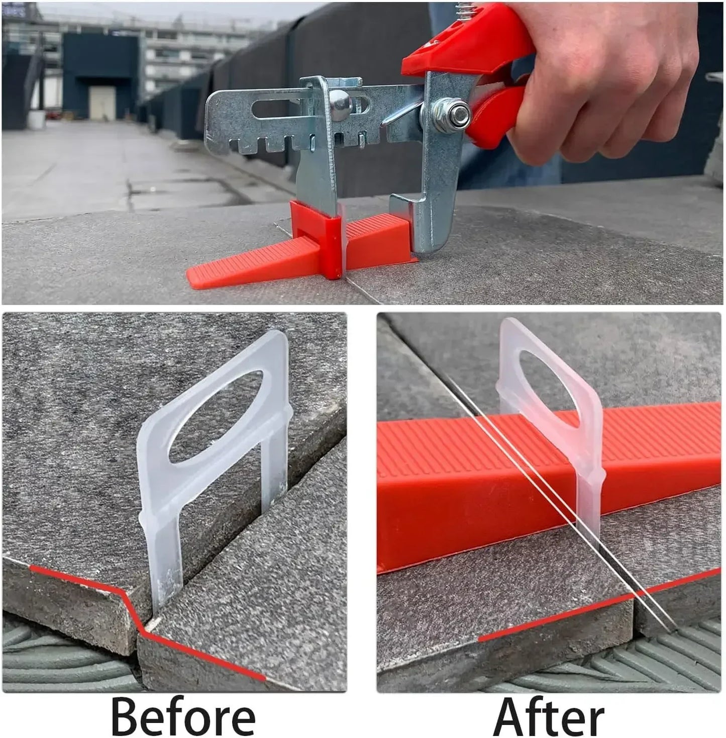 100-1500Pcs Ceramic Tile Leveling System Clips Tile Spacers Laying Clips 0.35/0.5/1/1.5/2/2.5/3mm Construction Tools