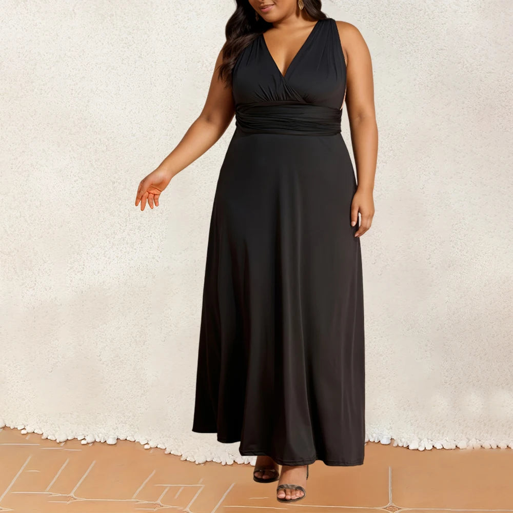 Women Sexy Lacing Up Plus Size Dress Formal Occasion Wedding Bridesmaid Party Dress Multiway Wrap Infinity Style Stunning Dress