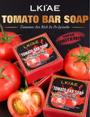 LKIAE Brand Tomato Fruit Scented Handmade Natural Bar Soap, For Face, Body, Whitening, Oil Control, Brightens, Shrink Pore, 200g