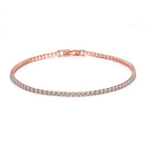 Pulsera de tenis de 16 cm a 19 cm con circonitas de 2 mm, regalo de aniversario, joyería de plata de ley 925 auténtica.