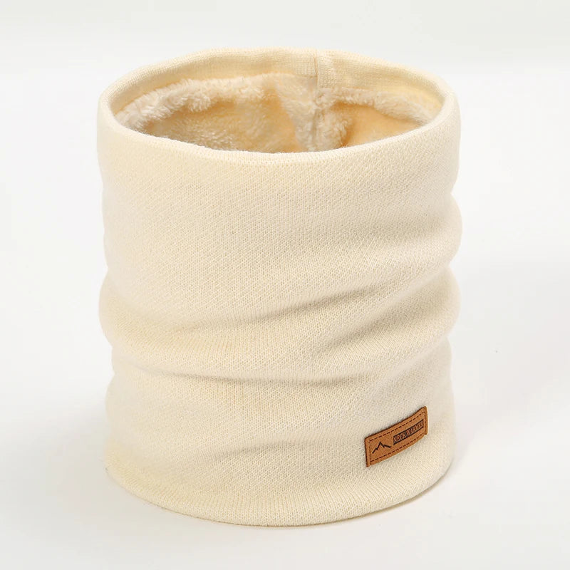 Bufanda cálida de invierno 2023 para mujer, de punto, con anillos de felpa, lisa, para hombre y mujer.