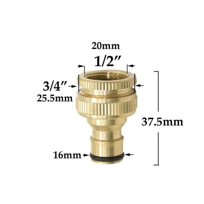 Conector rápido de manguera de latón de 1/2'', 5/8'', 3/4'' y 1'', accesorio de cierre de agua, rosca de cobre, adaptador para pistola de riego de jardín