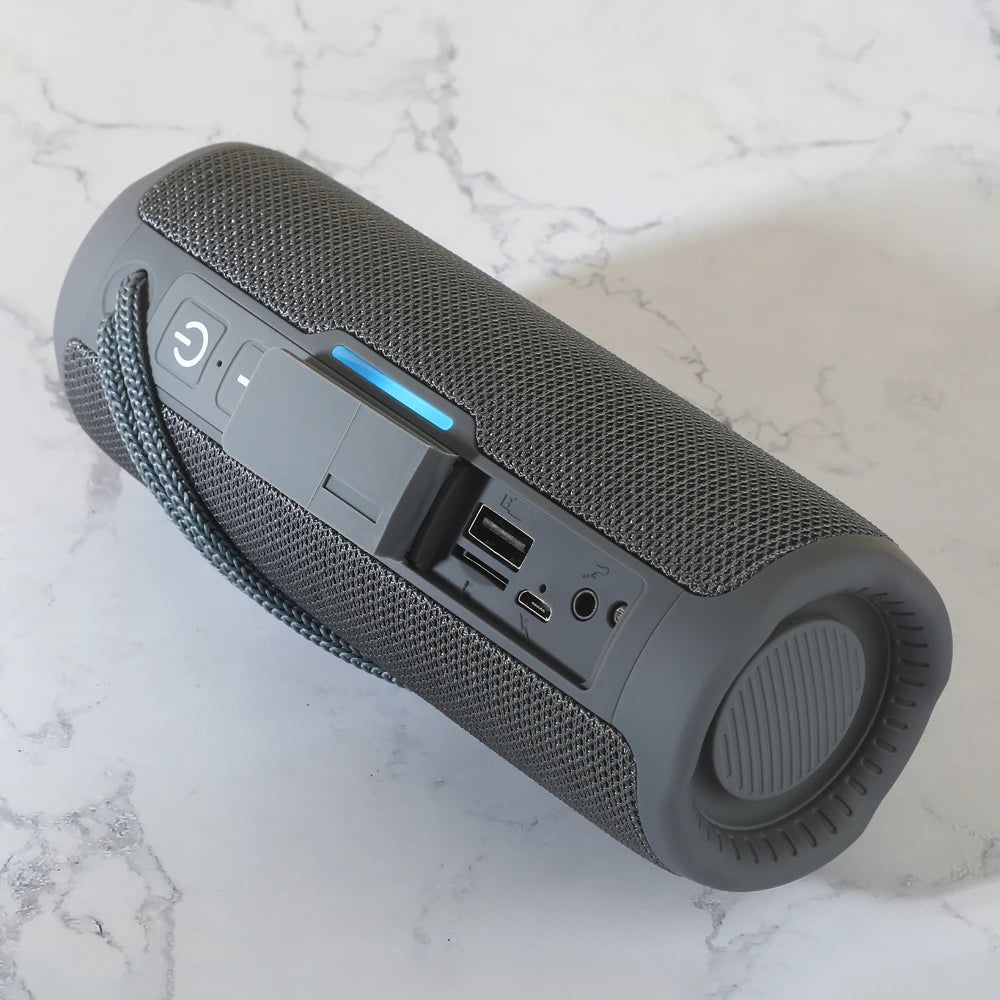 Altavoz portátil Bluetooth TG365, subwoofer inalámbrico LED de doble bajo, resistente al agua, columna para exteriores, radio FM, AUX, BT, TF, reproductor de música