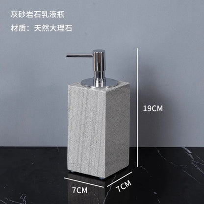Nordic natural grey marble bathroom accessories Soap dispenser cotton swab jar tissue box soap dish tray bathroom decoration