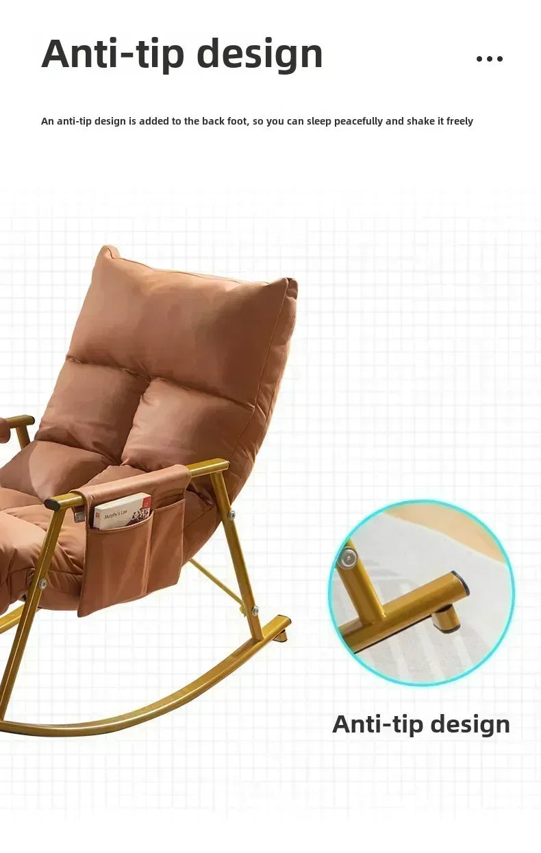 Household Goods Rocking Chair Balcony Home Leisure Lunch Lounge Chair Adult Light Bedroom Living Room Rocking Chair Lazy Sofa