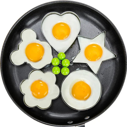 Nuevo molde de acero inoxidable para huevos fritos, forma de corazón, para hacer panqueques, para el desayuno, para hornear tortillas, herramientas de cocina, accesorios de cocina, gadget