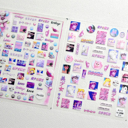 Pegatinas autoadhesivas 3D para decoración de uñas, diseño de chica bonita Y2K, bonitas y geniales, calcomanías de manicura con dibujos animados, venta al por mayor, envío directo