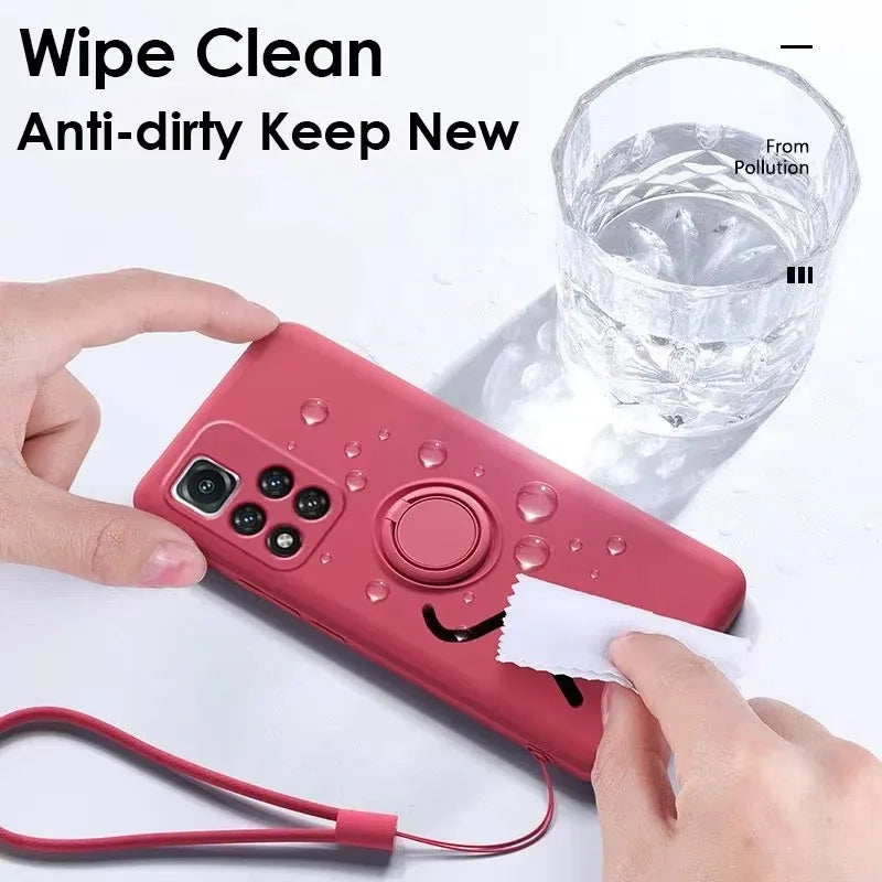 Luxury Liquid Silicone Magnetic Holder Stand Phone Case For XiaoMi 13T 14T 15 Redmi 13C 4G Note 12 13 14 Pro Plus 5G Back Cover