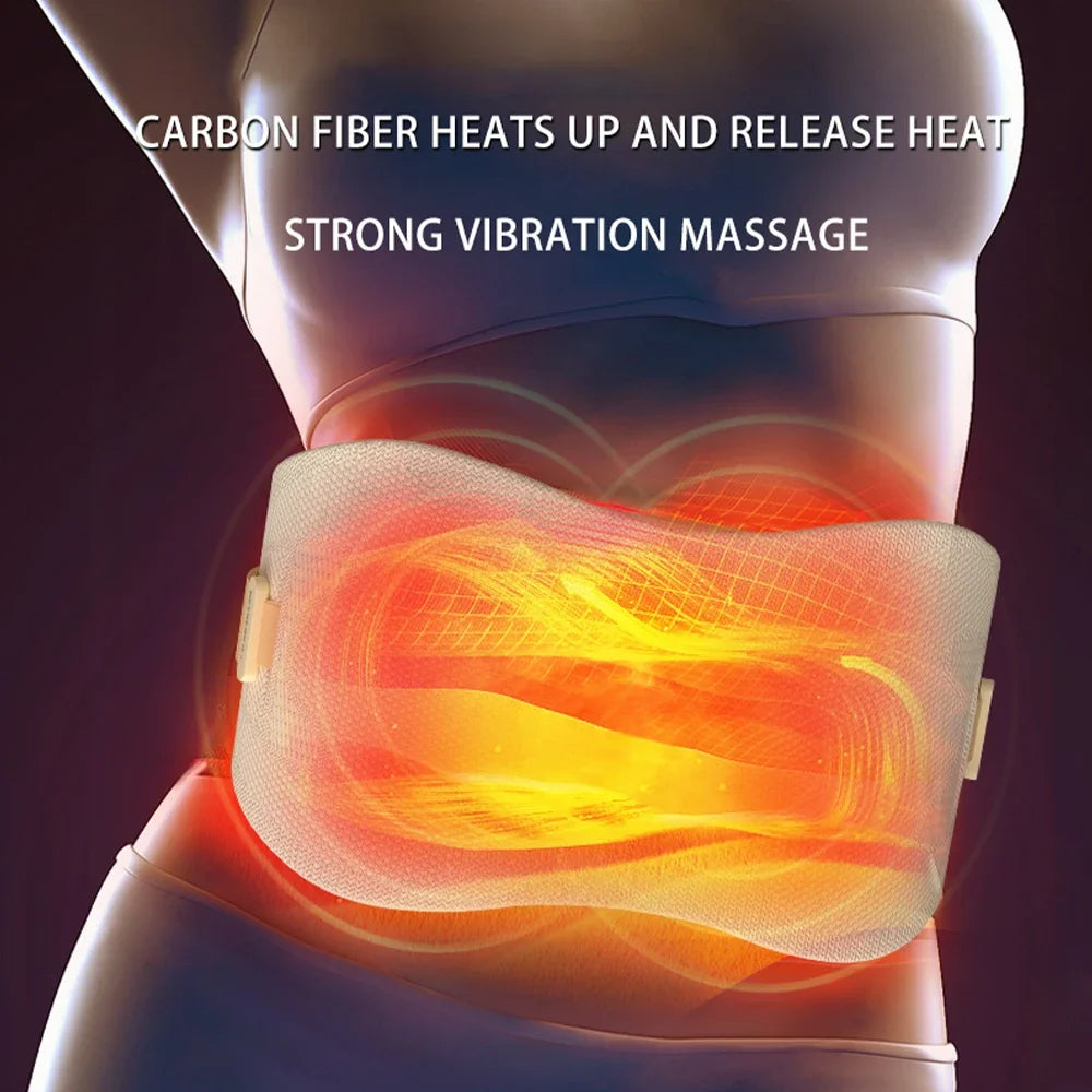 Cinturón de soporte lumbar ajustable para salud y bienestar, con percusión muscular, transpirable y protección lumbar, masajeador adelgazante con calor.