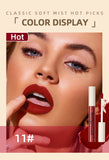 QIBEST Matte Liquid Lipstick Waterproof Long Lasting Velvet Lip Gloss Tint Tube Matte Nude Pigment Red Lipgloss Lips Makeup