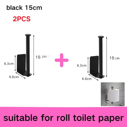 Stainless Steel Paper Towel Holder Self Adhesive Toilet Roll Paper Holder No Punching Kitchen Bathroom Length Storage Rack