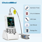 Oxímetro de pulso portátil recargable ChoiceMMed Medical, monitor de salud SPO2 PI PR para adultos, niños, bebés y recién nacidos.