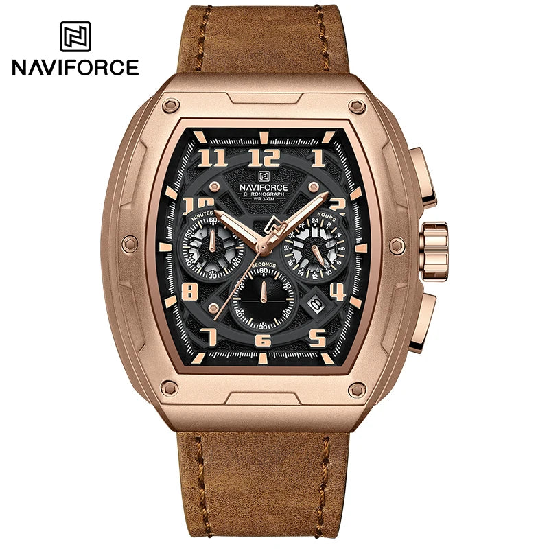 NAVIFORCE Luxury Brand Men's Sports Watch Quartz 24-Hour Chronograph Waterproof Male Wristwatches Date Display Clock Reloj Hombre