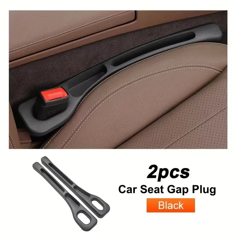 2pcs Car Seat Gap Filler Organizer Waterproof Car Seat Gap Plug Strip with 2 Grooves Seat Gap Storage Auto Interior Accessories