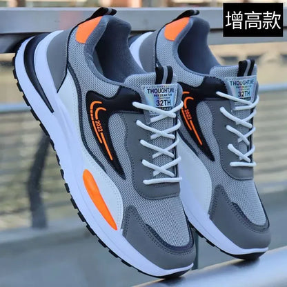 Zapatillas deportivas informales de retazos para hombre, zapatos de malla transpirables para hombre, zapatillas de tenis para correr al aire libre, zapatillas masculinas cálidas con cordones y antideslizantes.