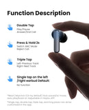 HAYLOU Flowbuds N55 Wireless Earbuds 54dB Adaptive ANC Bluetooth 6.0 LDAC Hi-Res Audio 6-Mic HD Call Earphones 40H Playback IPX5