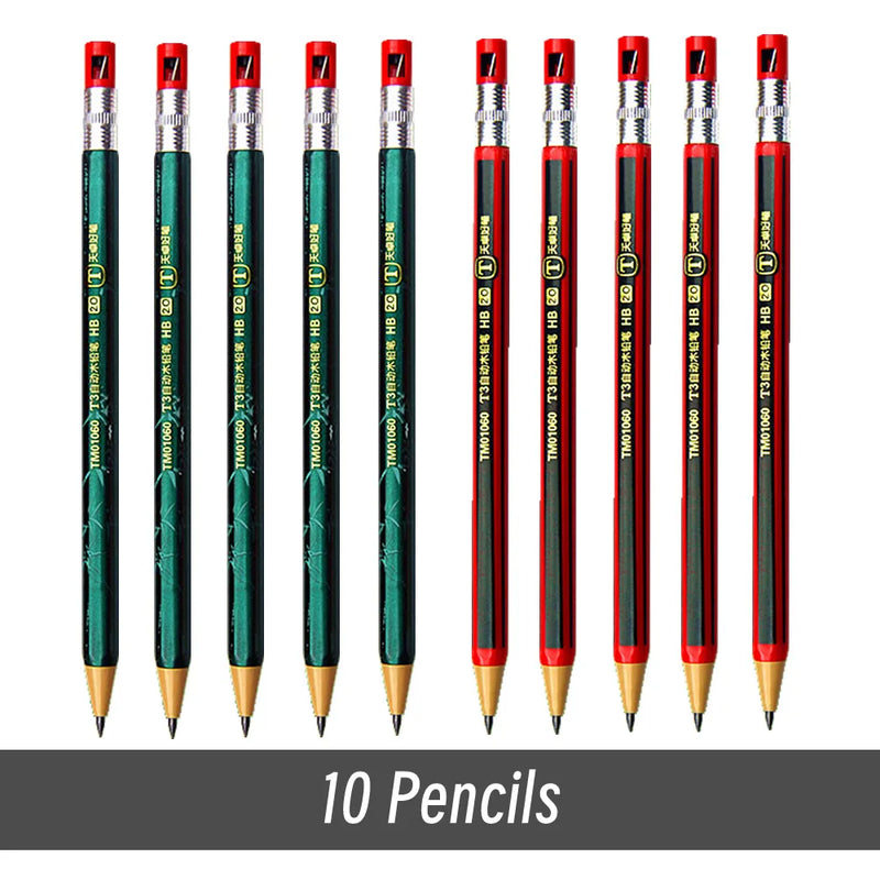 2.0mm Mechanical Pencils Set 2B Automatic Student Pencils with Sharpener Color Pencil Leads School Pens Kawaii Cute Stationery