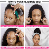 Kinky Straight Headband Wigs Remy Human Hair Wig Ready To Wear Brazilian Yaki Straight Headband Human Hair Wig for Women