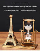 Creative Retro Iron Tower Hourglass Office Desktop Decoration Ornament Furniture Placement and Decoration for Home Decorations