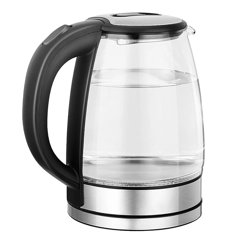 2L Larger Capacity Electric Kettle 220V Glass Tea Kettle Home Kitchen Water Heater 1500-1800W EU/UK Plug Water Boiler