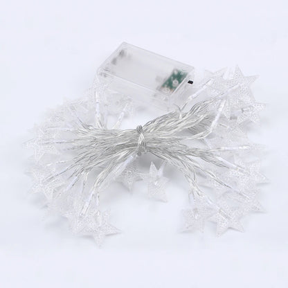 Guirnalda de luces LED para exteriores, cadena de luces con forma de estrella, luces de hadas, luces para fiestas, hogar, boda, jardín, decoración navideña