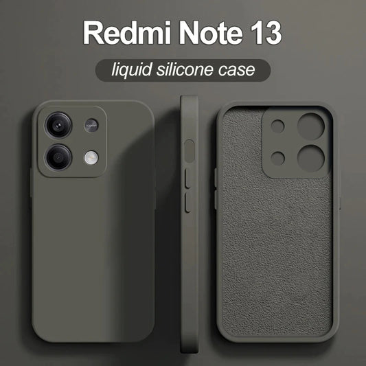 Funda de silicona líquida de lujo para Xiaomi Redmi Note 13 Pro Plus 5G, suave y a prueba de golpes.
