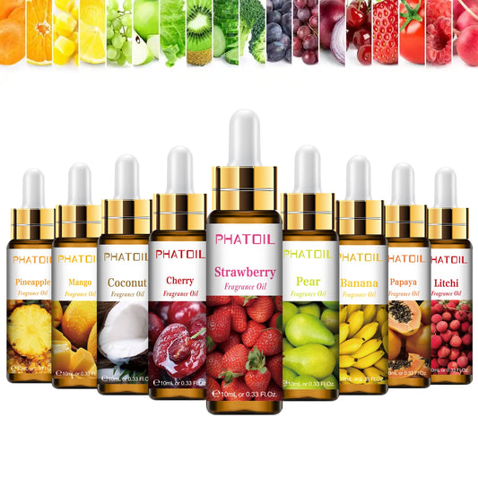 PHATOIL 1/3/9pcs 10ml Sweet Fruit Fragrance Oil For Aromatherapy DIY Candle Cherry Apple Strawberry Mango Coconut Fragrance Oils
