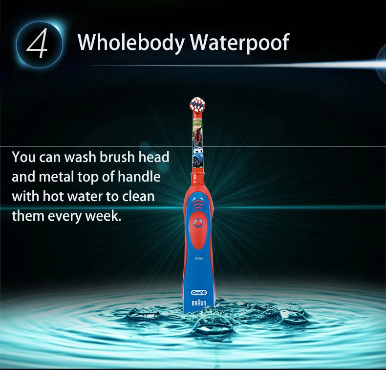 Oral B Electric Toothbrush for Kids Rotation Clean Teeth for Kids 3+ Soft Bristle for Child Waterproof Toothbrush