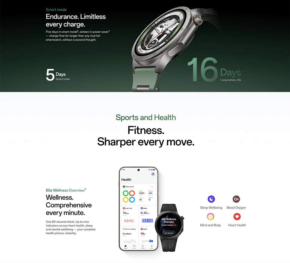 Novo Smartwatch OnePlus Watch 4 (Versão Global) – Tela OLED de 1,5", Snapdragon W5, até 16 dias de bateria, NFC, IP69, Google Assistente e GPS
