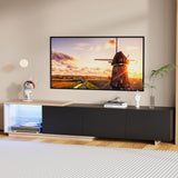 Comanlai 240cm Modern TV Cabinet with LED Lights  Living Room TV Cabinet with 3 Drawers and Open Storageextendable TV Stands