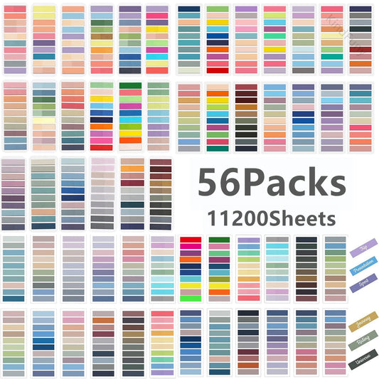 56 Packs Transparent Sticky Notes Self-Adhesive Bookmark Annotation Reading Book Clear Tab Kawaii Cute Stationery