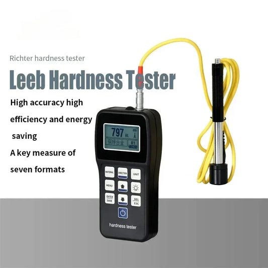 Leeb Hardness Tester Portable Rebound Meter Durometer HL, HB, HRB, HRC, HRA, HV, HS for Metal Steel Without Standard Block