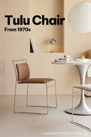 Realife Middle Ancient Style Dining Chair Nordic Design Home Study Chair Coffee Shop Soft Bag Backrest Chair Metal Frame 2025