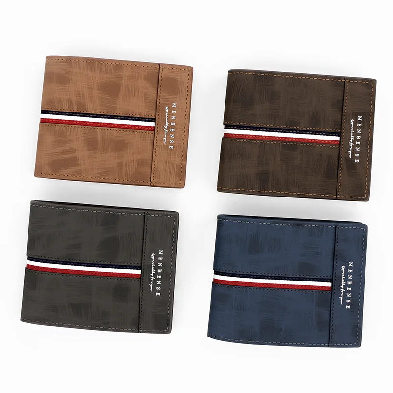 2023 New Short Men Wallets Slim Card Holder Male Purses Luxury PU Leather Coin Pocket High Quality Small Men's Wallet
