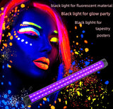 USB Switch 10W Black Light Lamp, UV Black Light Tube, 395nm LED Lamp, Black Light Bar for Halloween, Club, Party, Disco