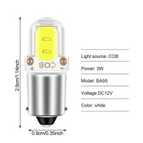 2PCS BA9S LED T4W H6W LED-CANBUS COB 2LED Bulb Car Interior License Plate Light Marker Reading Auto Lamp White 6000K 12V