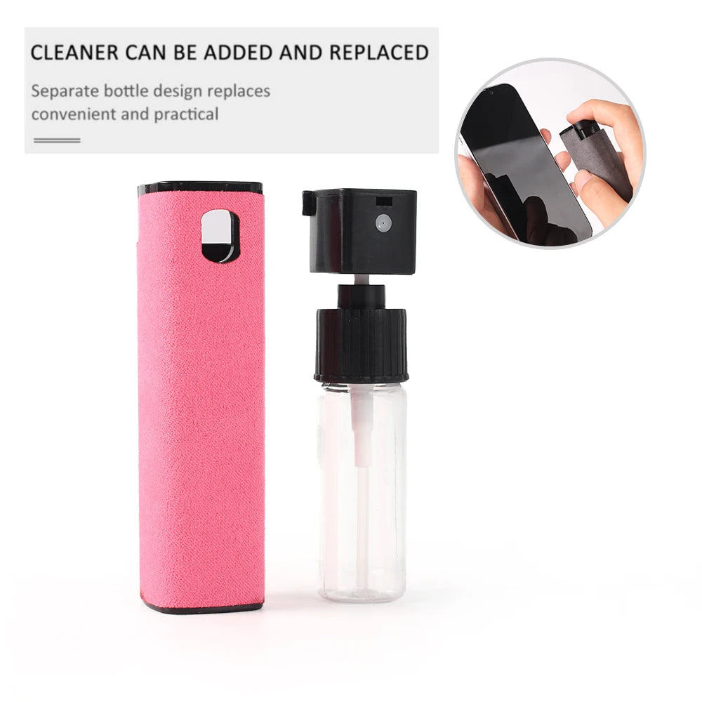 Microfiber Cloth Screen Cleaner Touchscreen Mist Cleaner All in One Spray Bottle Wipe Cleaner Fingerprint-Proof Cleaning Tool