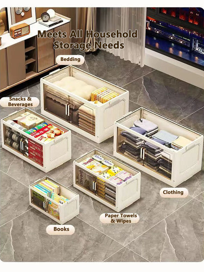 Storage Cabinet Folding Storage Box Home Living Room Toy Cabinet Storage Rack Snack Cabinet Installation-Free Kitchen Storage Cabinet Folding Storage Cabinet Organizer