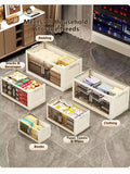 Storage Cabinet Folding Storage Box Home Living Room Toy Cabinet Storage Rack Snack Cabinet Installation-Free Kitchen Storage Cabinet Folding Storage Cabinet Organizer